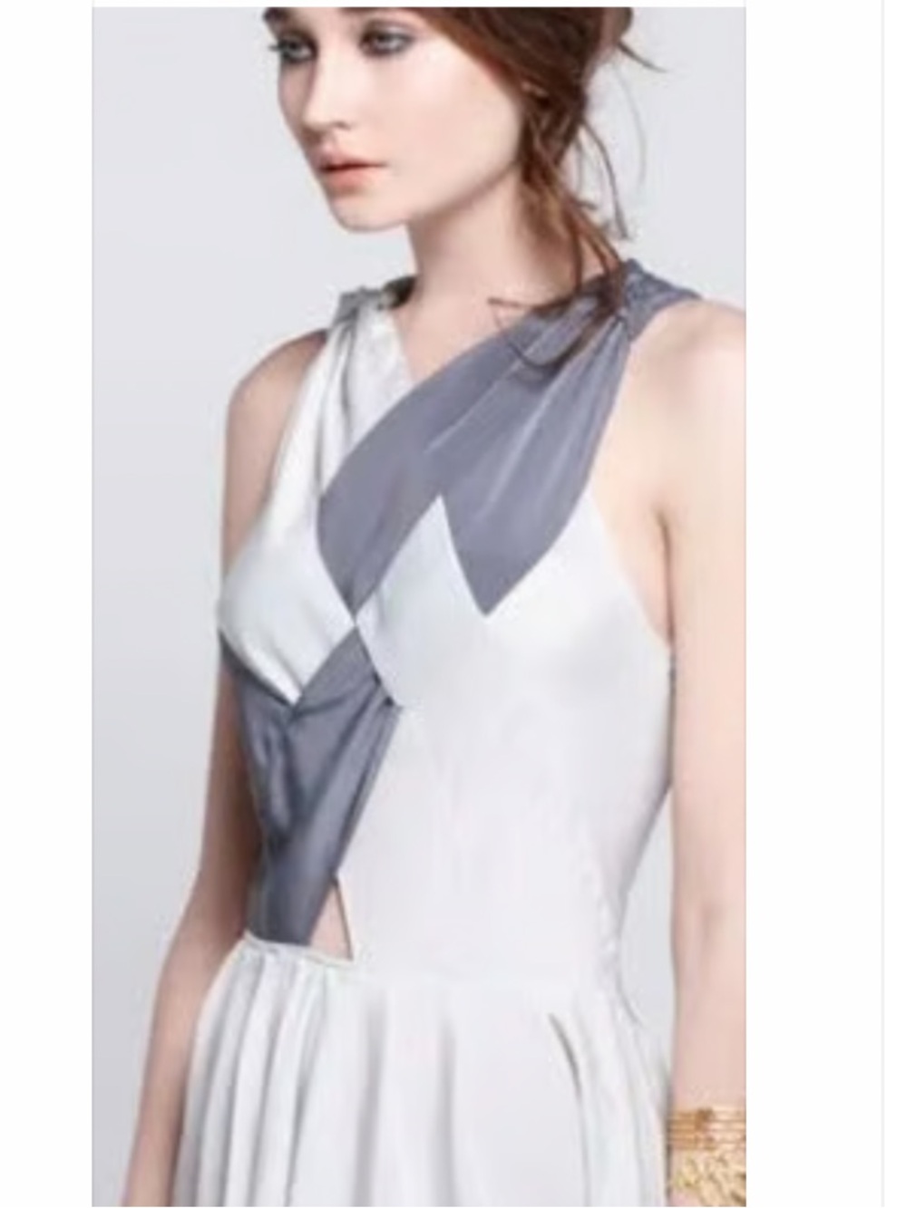 NWT Anthropologie Treasure by Samantha Peet Gray/White Criss Cross Dress Size S